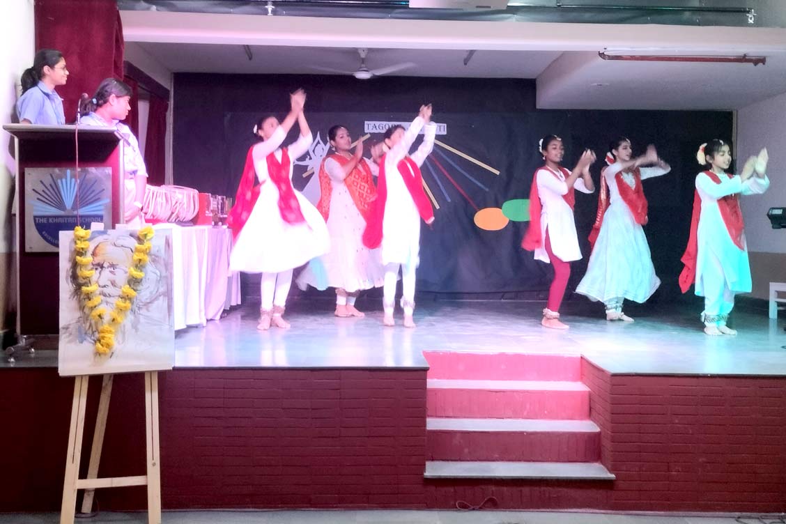 Celebration of Guru Rabindranath Tagor'e's Jayanti- Students Performing