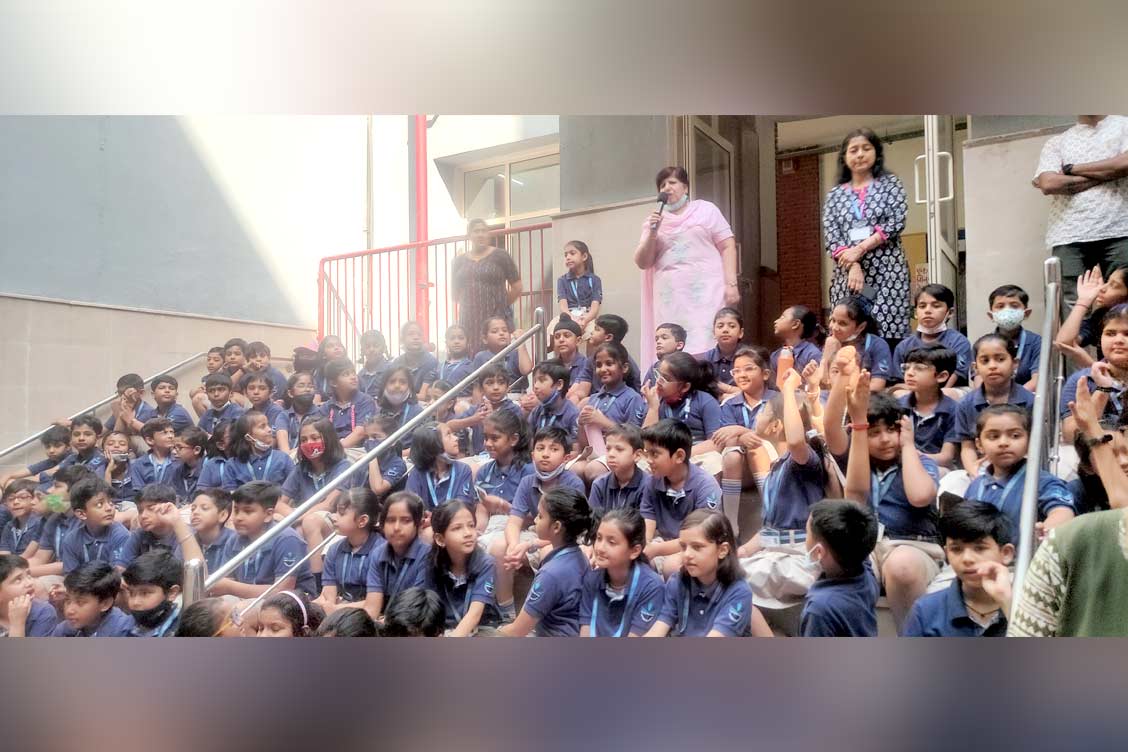 Class assembly 4A at TKS around the theme My School