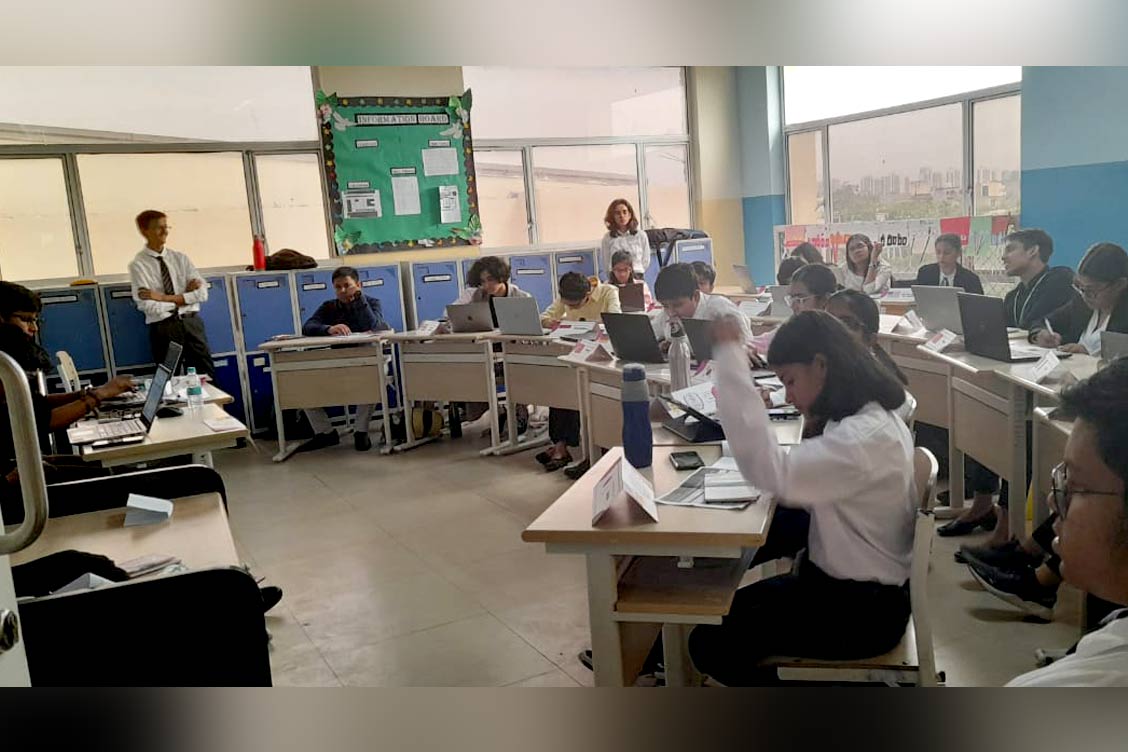 Students participating in MUN