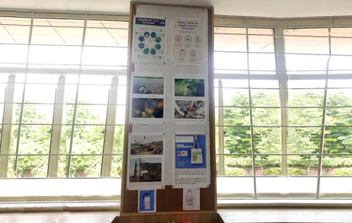 Students celebrating International Plastic-Free Day