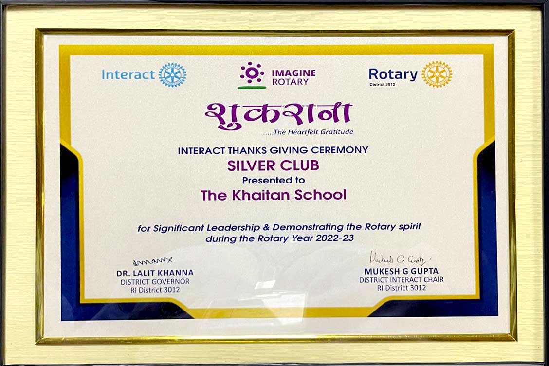 District Rotary Club Participation by the students of The Khaitan School