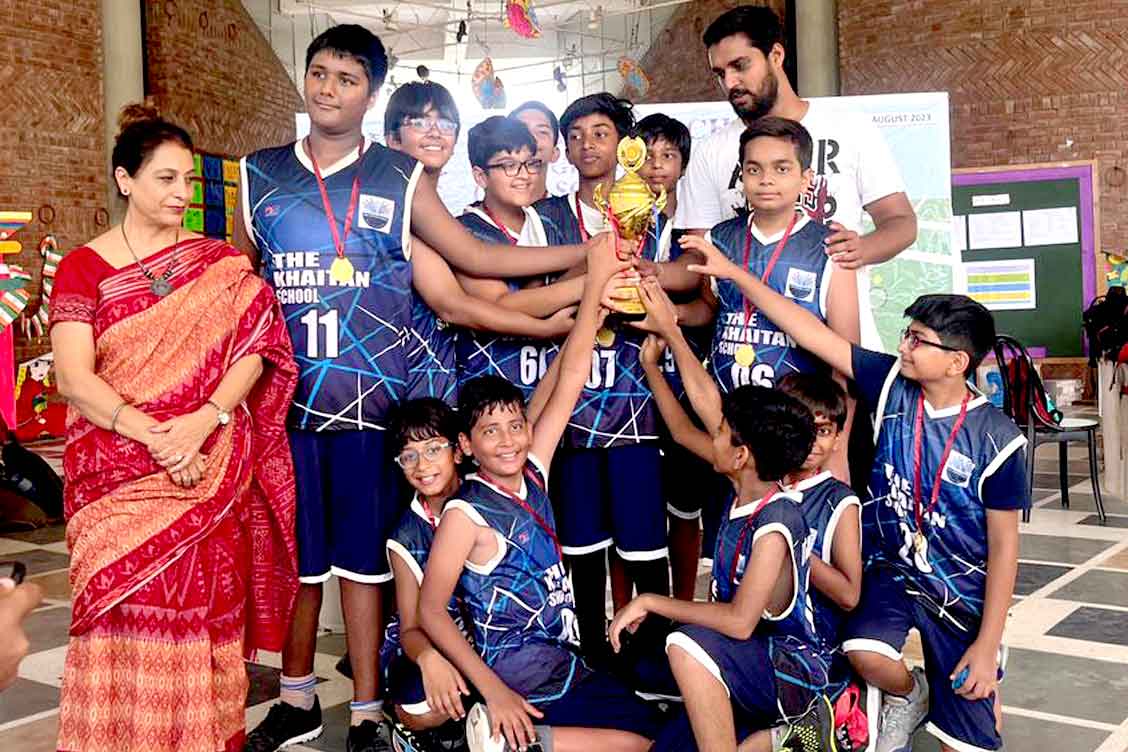 Students Secure First Position in U-13 Basketball Tournament