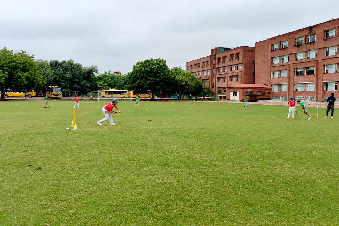 Inter house cricket competition at The Khaitan School