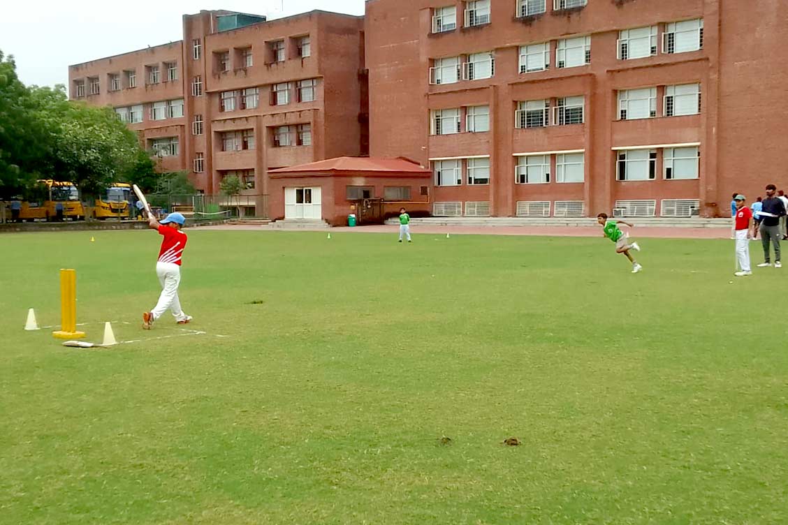 Inter house cricket competition at The Khaitan School