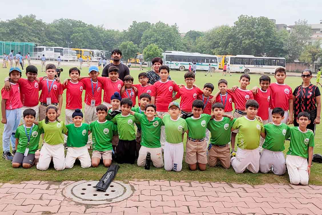 Inter house cricket competition at The Khaitan School