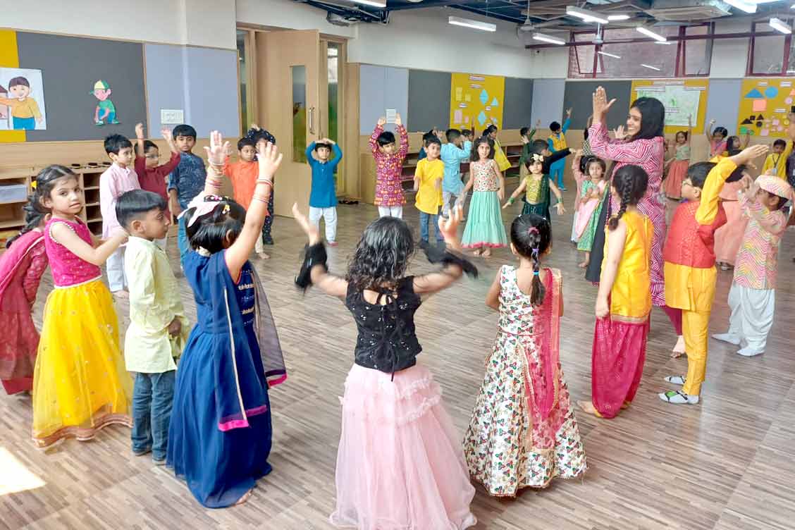 Celebrating Durga Puja with Joy and Dance: A Special Garba Activity at The Khaitan School- Best CBSE School in Noida