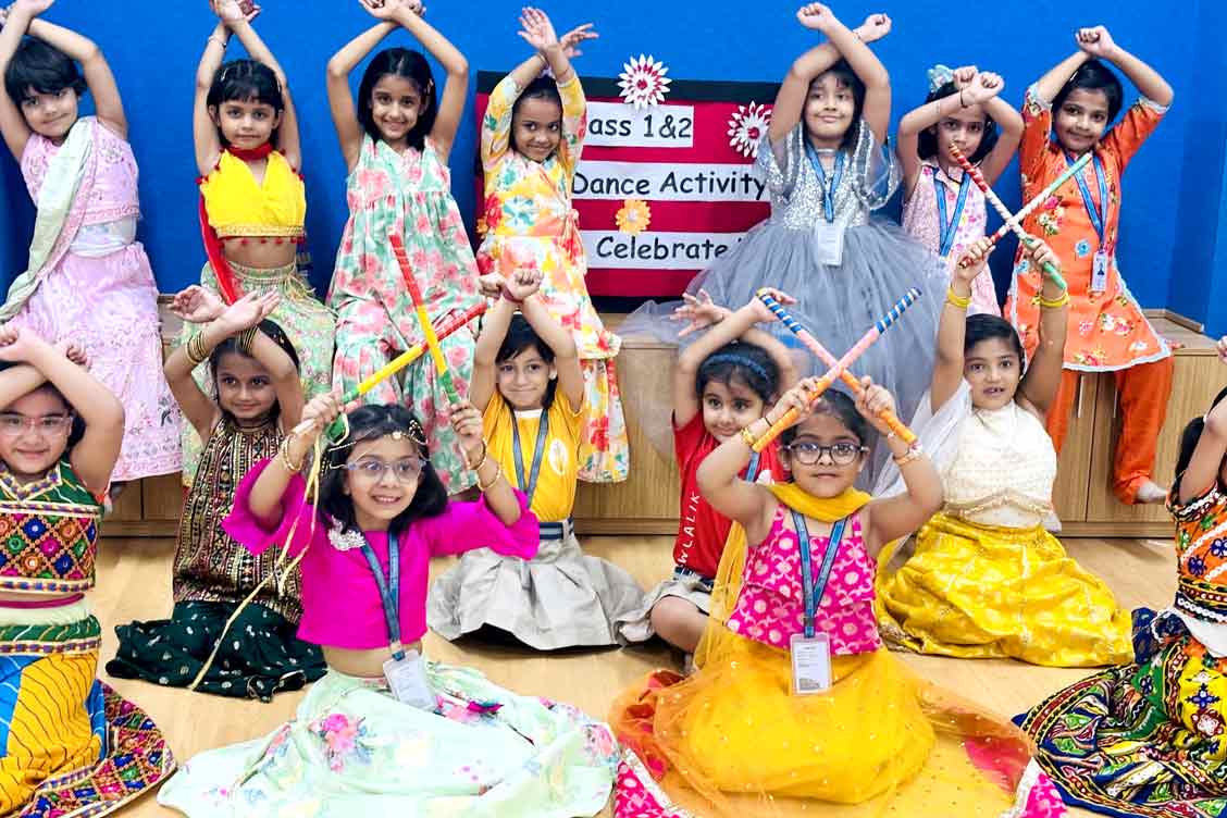 Celebrating Durga Puja with Joy and Dance: A Special Garba Activity at The Khaitan School- Best CBSE School in Noida
