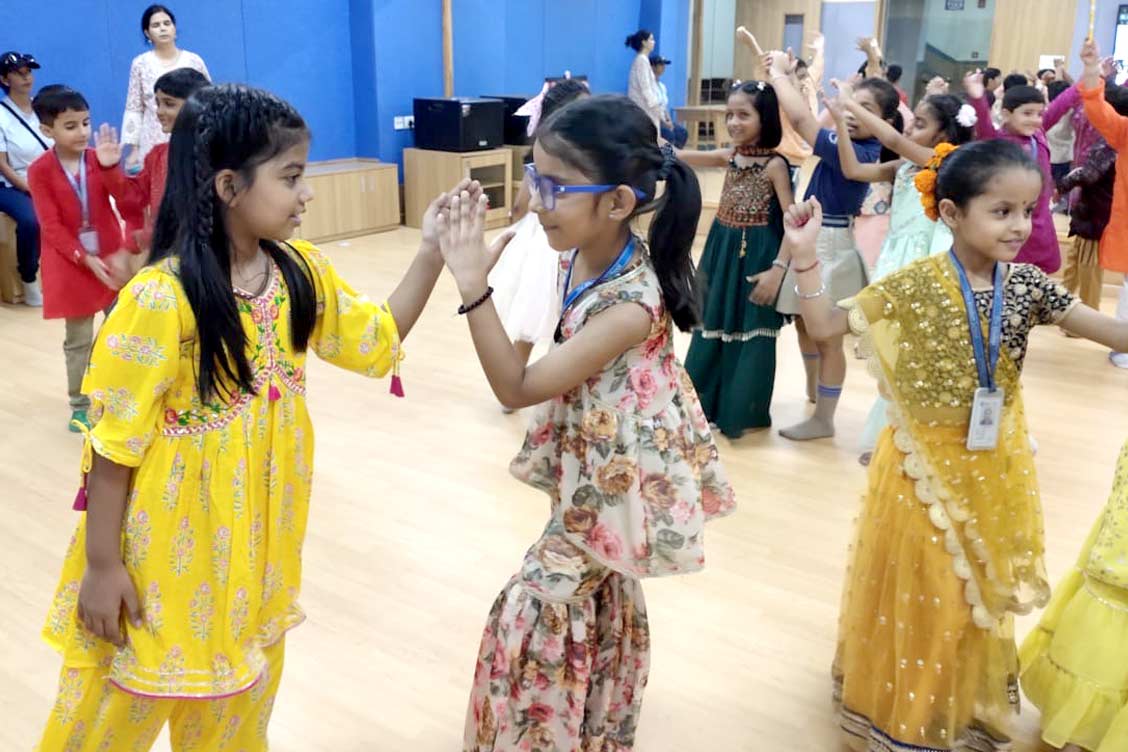 Celebrating Durga Puja with Joy and Dance: A Special Garba Activity at The Khaitan School- Best CBSE School in Noida