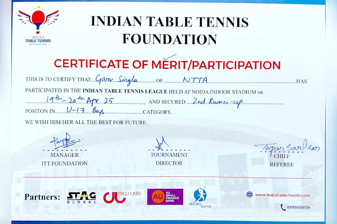 Garv Singla Shines at the Indian Table Tennis League 2025