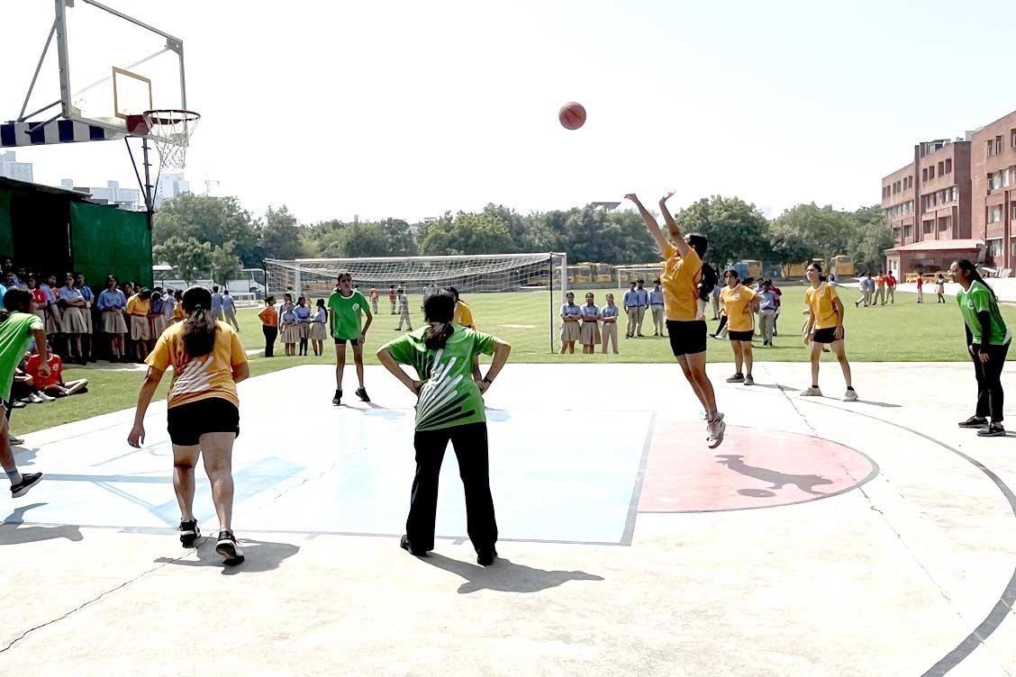 Inter-House Basketball Competition (Girls) for Classes IX–XII | 2025–26 at The Khaitan School, one of the Best Schools in Noida