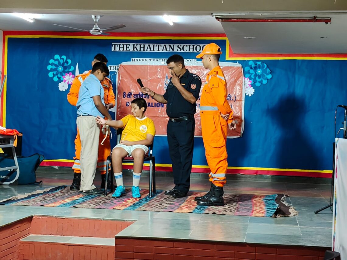 NDRF Conducts Disaster Management Awareness Session for Middle School Students at The Khaitan School