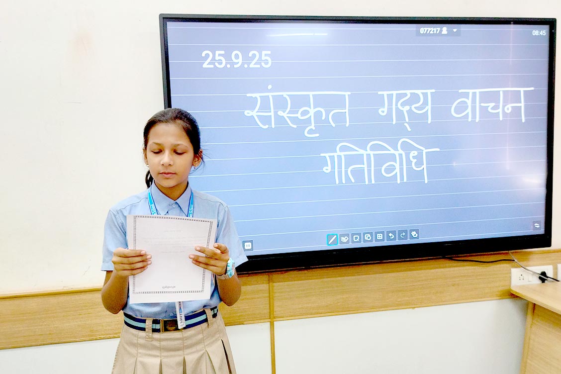 Intra-Class Sanskrit Prose Reading Activity at The Khaitan School Promotes Language Appreciation and Confidence