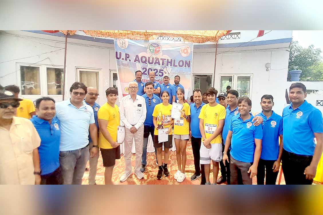 Geetika Chauhan of The Khaitan School Shines at the UP State Aquathlon Championship 2025