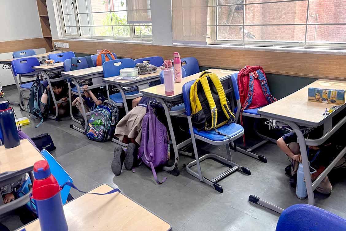 The Khaitan School Conducts Earthquake Mock Drill to Strengthen Disaster Preparedness