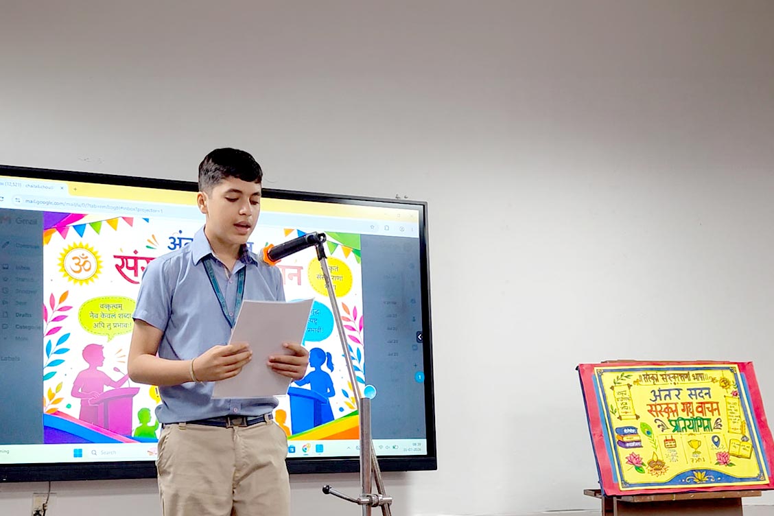 Inter-House Sanskrit Prose Reading Competition Celebrates Linguistic Excellence at The Khaitan School